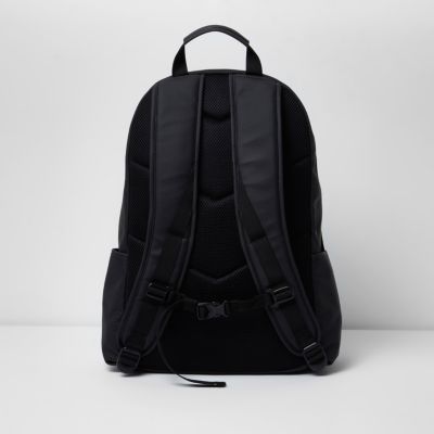 Black textured pocket backpack